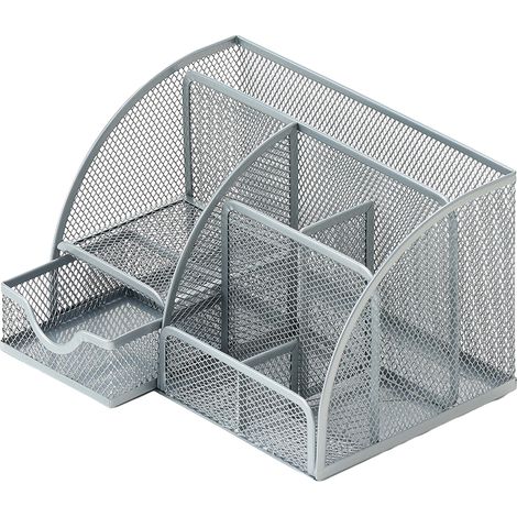 Organiseur de bureau en maille avec 7 compartiments, tiroir/rangement de bureau, porte-bonbons/stylos/organiseur multifonctionnel, 22 x 14 x 13 cm (1/5)