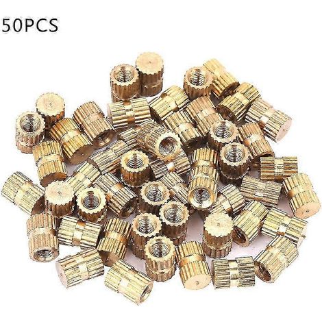 50 pièces Insert en laiton pour trou borgne à passage unique avec écrou moleté intégré (M355,3) (1/3)