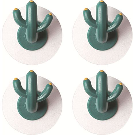 4 pcs Creative Cactus Crochets Mur Crochets Auto-Adhésif Crochets Décoration Mignon Mur Crochets Serviette Crochets Salle De Bains Cuisine Salon Poinçon Gratuit (1/5)