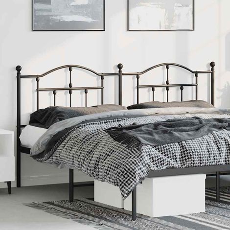 Tête de lit métal-Panneau de lit-Accessoire de Lit noir 193 cm 710313 (1/5)
