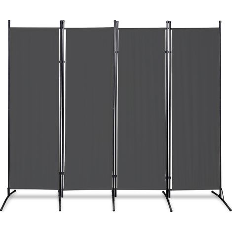 SWANEW Paravent 4 soggetto Outdoor Partition Homestyle Balcony Garden Room Divisore esteso Antracite (1/4)
