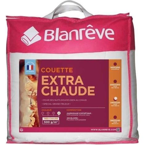 BLANREVE Couette extra chaude en microfibre - 220 x 240 cm - Blanc