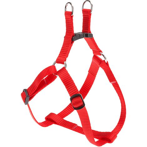 Ferplast EASY P Pettorina in nylon per cani, disponibile in tanti colori e misure. Variante XXS - Misure: A=B 28-38 cm 10 mm - Rosso