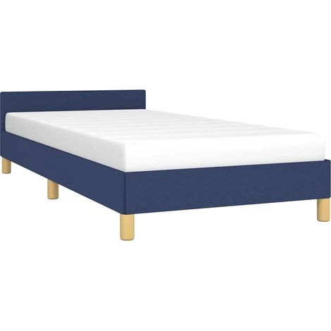 Bed Frame with Headboard without Mattress Blue 80x200 cm Fabric vidaXL (1/2)