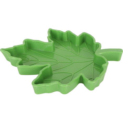 Distributeur d'eau en forme de feuille d'érable pour reptiles, bol d'alimentation en plastique pour animaux de compagnie, plateau à boire pour Geckos, lézards, araignées, tortues, vert (1/5)