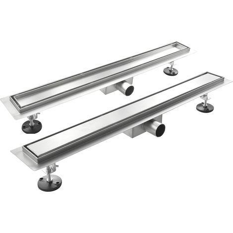 Duschrinne ebenerdig aus aus Inox Edelstahl ausstellbar mod. Style 90x7 cm