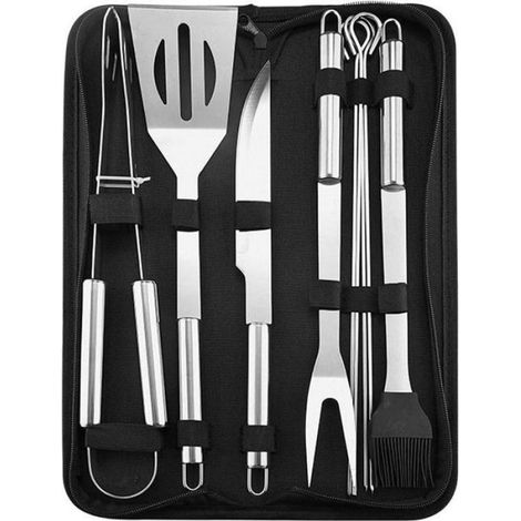 9 PCS Accessoire barbecue, Acier inoxydable, Kit ustensile grillade, Pour extérieur jardin (1/3)