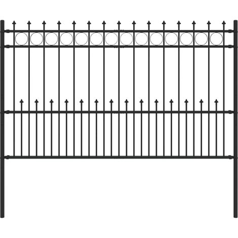Spike Ring Fence HORST Black vidaXL