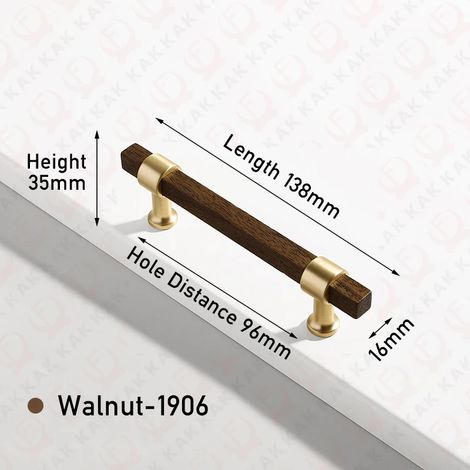 (Ensemble de 2 pièces) Boutons et poignées en bois pour meubles de cuisine et meubles à chaussures, style européen