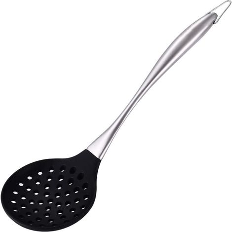 Spatule en silicone pour wok, sans BPA, résistante à 315 °C (600 °F), manche en acier inoxydable, 36 cm (14-1/5 pouces), pour ustensiles de cuisine antiadhésifs. (1/5)