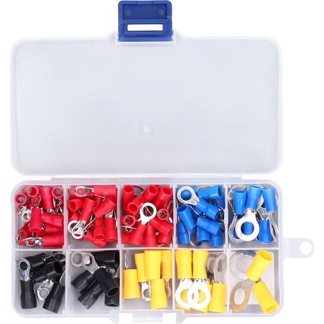Kit di connettori per cavi, anelli di crimpatura per impianti elettrici, kit di attrezzi per casa e veicolo, 102 pezzi (1/5)