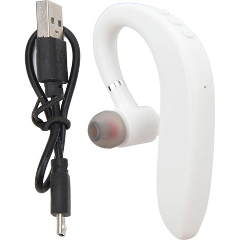 Monaurail Bluetooth-Headset mit geringer Latenz, Freisprechfunktion mit USB-Kabel für Autofahren, Laufen und Büro – Weiß (1/5)