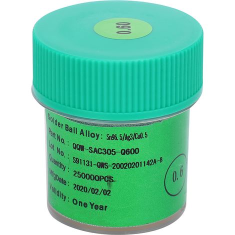Billes de soudure sans plomb BGA 25W 0.6mm pour reprise de carte PCB, accessoires de rebillage (1/5)