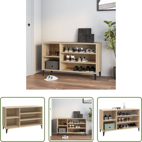vidaXL Bois d'ingénierie - Armoire à chaussures Chêne sonoma 102x36x60cm Bois d'ingénierie (1/5)