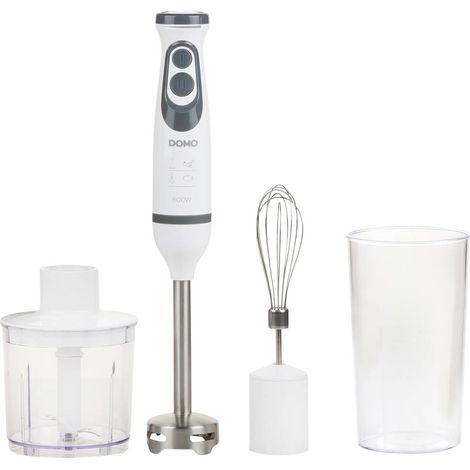 DOMO DO1089M Mixeur plongeant 600 W avec verre doseur, mixeur plongeant pour soupes, fouet , avec embout hâchoir blanc X533462 (1/9)