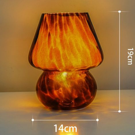 Lampe champignon - lampe de table de chevet en verre, 5 V USB (trois couleurs) télécommande gradation + minuterie éteinte, 3000-6500k (1/5)