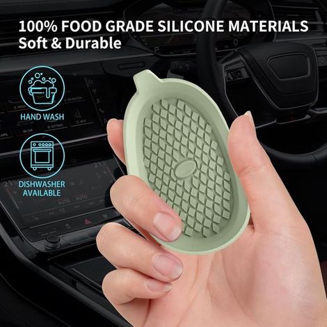 Sottobicchieri per portabicchieri – Sottobicchieri in silicone per auto – Misura universale – Confezione da 4 – Design antiscivolo scanalato – Verde (1/4)