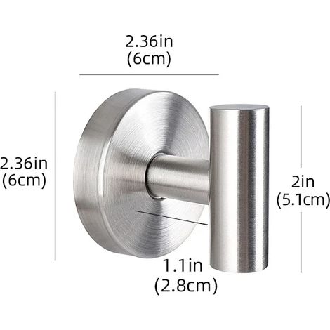 (Argent, 1 pièce) Crochet à ventouse en acier inoxydable, fixation murale sans perçage, porte-serviettes suspendu pour salle de bain et cuisine. (1/5)