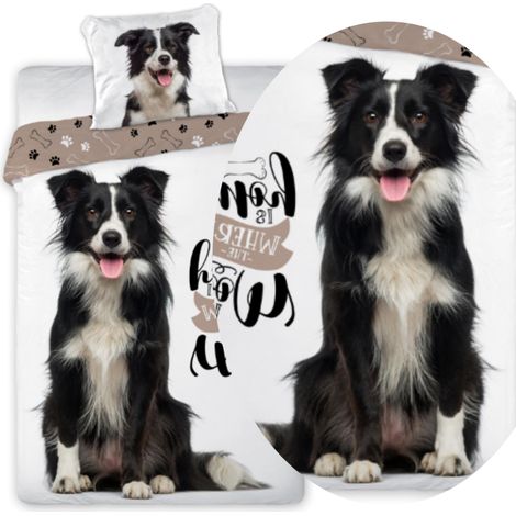 Ropa de cama juvenil 160x200 Border Collie Pastor Alemán Antialérgica (1/2)
