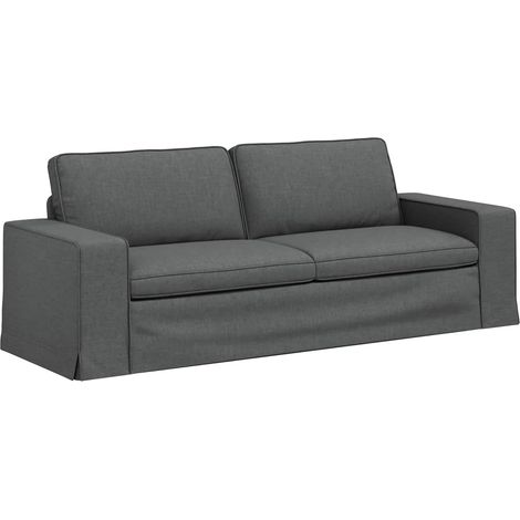 Canapé Gris foncé 222 x 80 x 82 cm tissu (1/5)