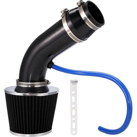 1 jeu, couleur : noir, matériau : métal, 76 mm/3 pouces, kit de modification d'admission d'air pour voiture. (1/5)