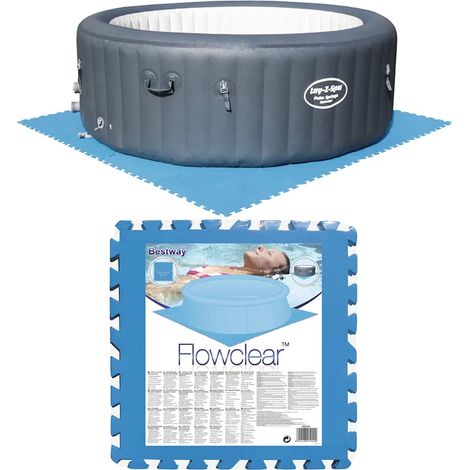 Protections de sol pour piscine hors sol 8 pièces en mousse de polyéthylène bleu 50 x 50 cm - PANGIVO (1/5)