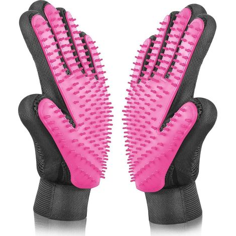 Hunde- und Katzenpflegehandschuhe, Hundebürstenhandschuhe, Katzenhaarhandschuhe für Massage, Baden und Fellentfernung, verstellbare Tierpflegehandschuhe für Katzen/Hunde/Kaninchen, 1 Paar