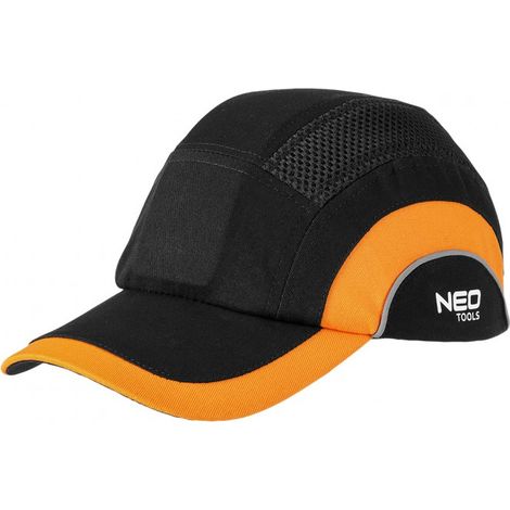 Casquette de baseball renforcée, noire et orange, CE (1/5)