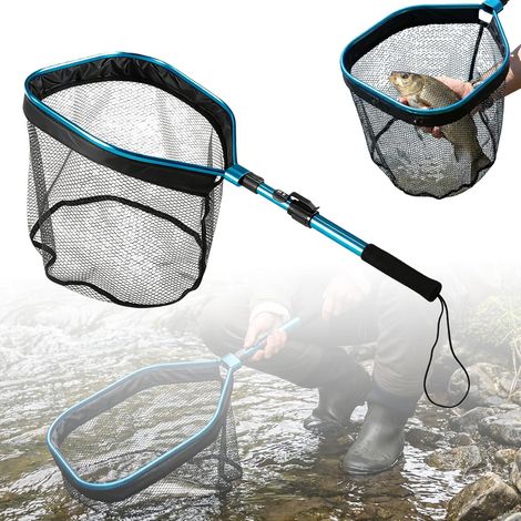 Épuisette Peche Pliable, Épuisette de Pêche Pliable, Filet de Pêche avec Poignée Télescopique 105 cm pour Truite Carpe Saumon Poisson Chat Kayak Facile à Attraper et Relâcher (1/5)