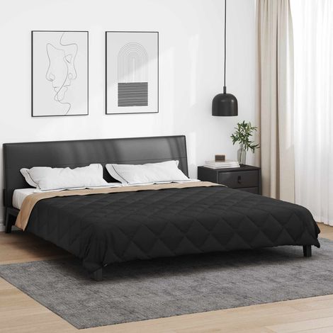 Sommerdecke Schwarz und Taupe 200 x 200 cm Mikrofaser