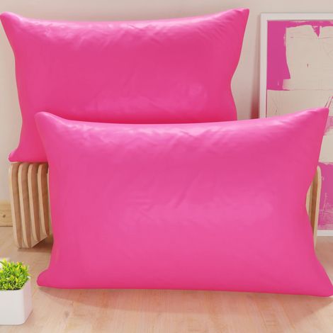 Lot de 2 Taies d'oreiller de Lit 80x40 cm, Housses de Coussin Unies Couleur Fuchsia, Taie Oreiller 100% Microfibre Hypoallergénique, Fabriqué en Italie