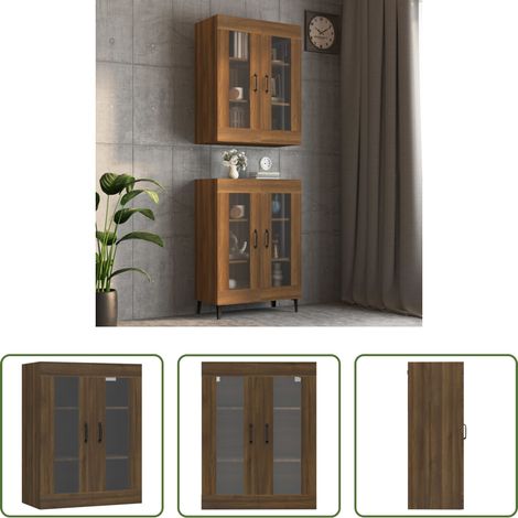 Holzschrank - Hängeschrank Braun Eichen-Optik 69,5x34x90 cm (1/5)