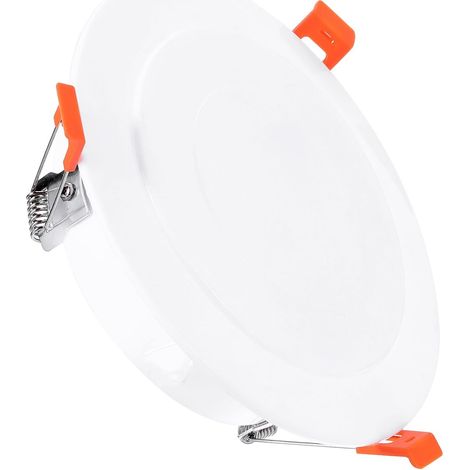 4.7 Inch Spring Ceiling Cover Plate, Recessed Trim with Buckle Suitable for 4.9 to 6.1 Inch Round Glass Ceiling Openings, White (1/5)