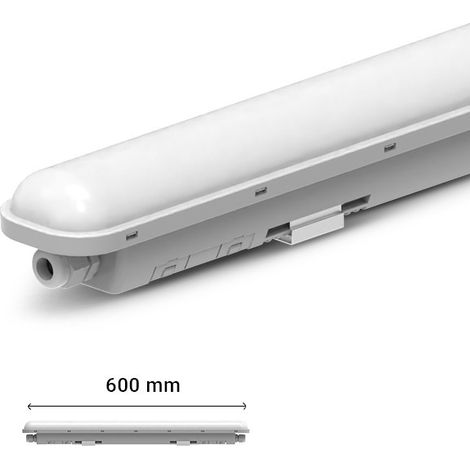 Reglette Étanche LED Intégrées Traversant 20W 4000K IP65 600mm TARN IK08 MIIDEX 101057 (1/4)