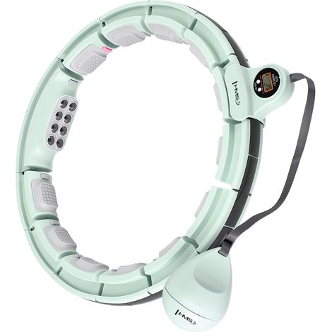 HHM13 HULA HOOP VERDE MAGNETICO CON PESO + CONTATORE HMS (1/5)