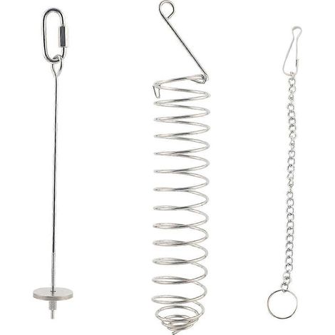 Lot de 2 jouets de recherche de nourriture pour rats, en acier inoxydable, en spirale longue, avec chaîne de suspension. (1/5)