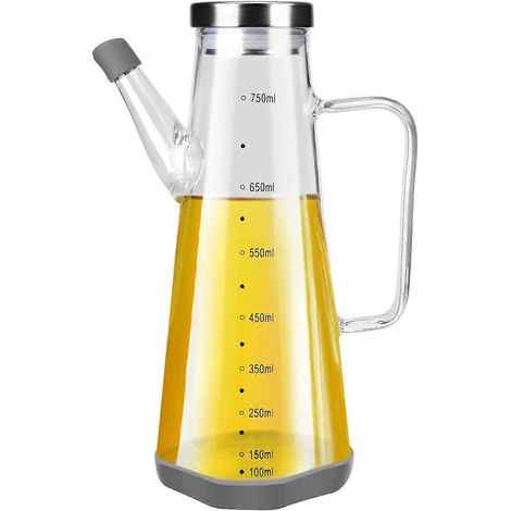 Bouteille distributrice d'huile, bouteille en verre pour huile d'olive, vinaigre et huile de cuisson (750 ml) (1/5)