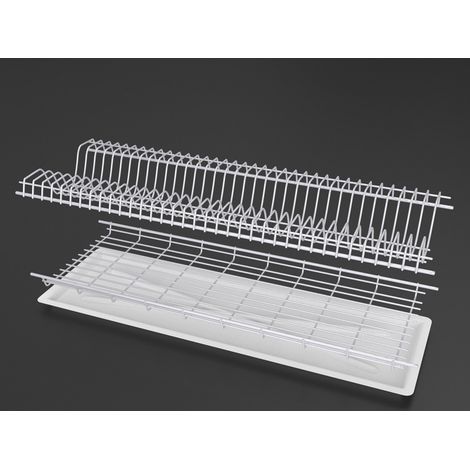 Secador de platos plegable 80 con soporte, blanco -MET