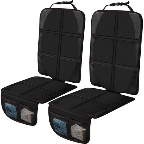 Lot de 2 tapis de protection de siège de voiture pour chien EPE épais avec dos antidérapant imperméable pour siège de voiture bébé poches de rangement pour SUV, berline, camion, siège en cuir et tissu (1/5)