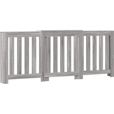 Cache-radiateur sonoma gris 205x21,5x83,5 cm bois d'ingénierie