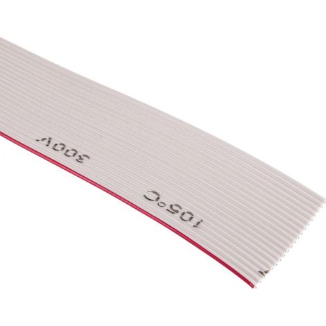 Câble en nappe RS PRO 20 voies 28 AWG, pas de 1.27mm, Gris, 30m ( Prix pour Boîte de 30 Mètres )