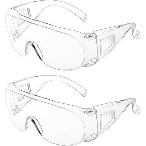 2 Pcs Lunette de Protection Travail, Lunettes de Protection, Lunettes de Sécurité Transparentes, Lunette Protections de Laboratoire (1/5)