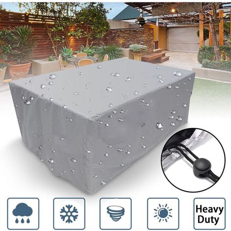 Housse de protection rectangulaire pour meubles de jardin, imperméable, anti-poussière, anti-UV, pour chaise ou table de jardin 260×135×82cm (1/4)