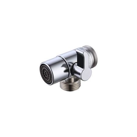 Umstellventile, Eckventile, Bypassventile, Ersatzteile für Spülen, Badezimmer und Küchen, M22 x M24 Messingadapter, polierte Chromoberfläche. – Crezuo
