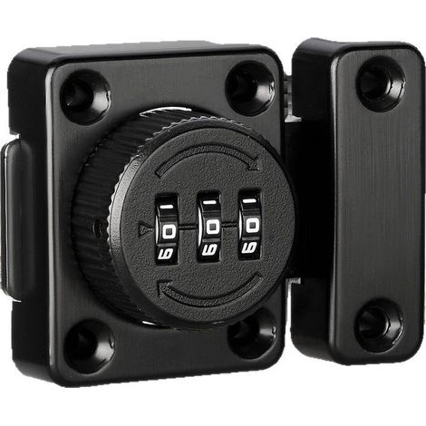 Cerradura de combinación giratoria con pestillo de apertura por presión/montaje en superficie, adecuada para puertas antiguas. (1/5)
