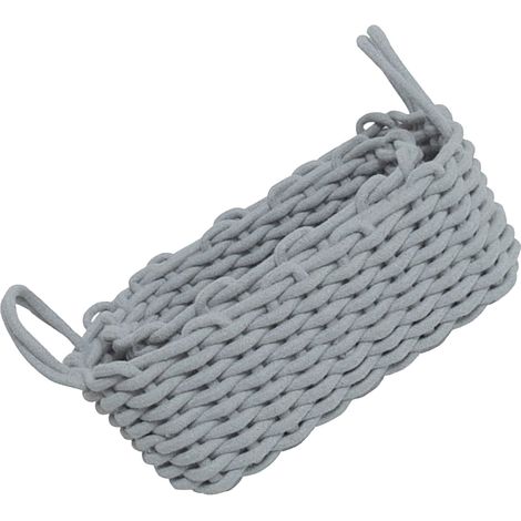Panier de rangement en corde de coton tricoté à la main, style nordique, organisateur de bureau pour clés, en-cas, sous-vêtements, gris, 36 x 25 x 15 cm / 14,2 x 9,8 x 5,9 pouces