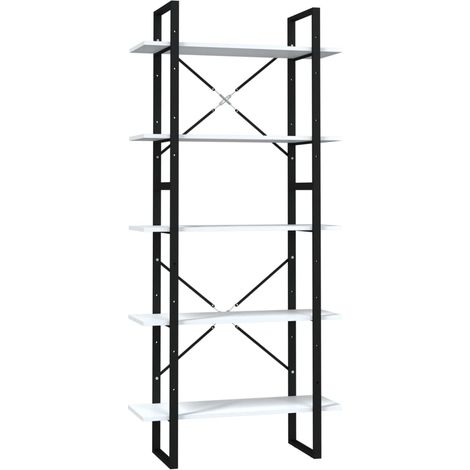 Libreria a 5 Ripiani Bianca 80x30x175 cm in Legno Multistrato vidaXL