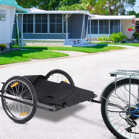 Rimorchio pieghevole per biciclette, rimorchio per merci con gancio di traino, rimorchio per trasporto con capacità di carico fino a 40 kg, rimorchio per trasporto di biciclette e carrelli a mano, 140 (1/5)