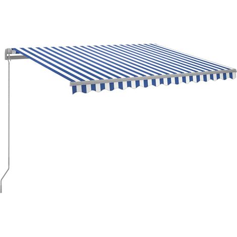 Maison Exclusive - Tenda da Sole Retrattile Manuale con LED 300x250cm Blu e Bianco (1/5)