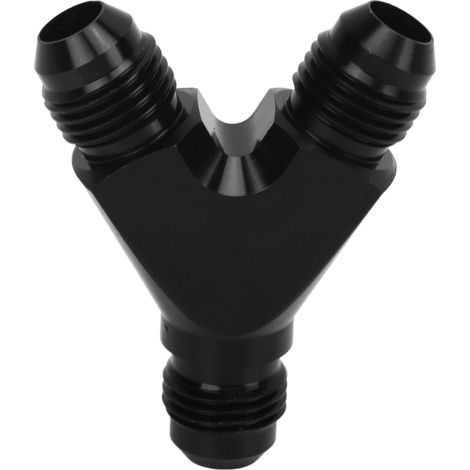 Black anodized aluminum alloy Y-connector, leak-proof, for 6AN fuel hose (1/5)